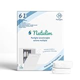 Natulim - Compresse per lavastoviglie 6 in 1 biodegradabili e idrosolubili, confezione da 30 - Pulizia profonda, risciacquo, funzione sale, protezione vetri, effetto extra secco - Made in EU