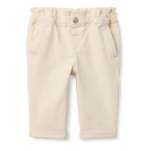 Amazon Essentials x Sofia Grainge Baby Girls Straight Leg Jean with Ruffle Ivory 6-9 Months