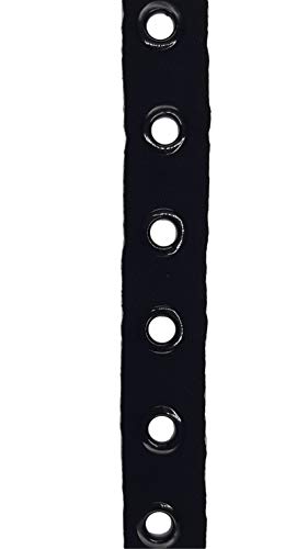 Beyond Trim Eyelet Twill Tape - 100% Cotton 1 Inch Nickel Metal Grommet Lace Up Sewing Crafts DIY Black/Black 5 YD - AL27D