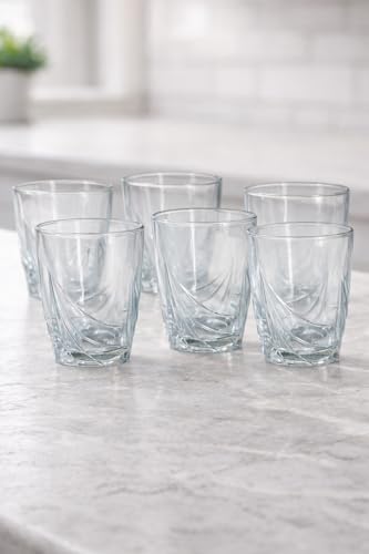 Image of Clear Glass Drinking Glasses Set for Water, Juice, Beverages, Set of 6 (Juice-BB)