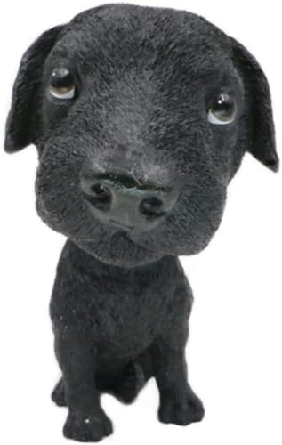 Bobblehead Mini Puppy Dog Figurine Car Dashboard Decoration Nodding Shaking Head Ornaments Black Labrador, 764942826196
