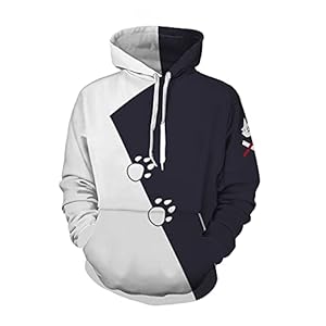 IOONCHI Vtuber Cosplay Hoodie Baseball Uniform Halloween Cosplay Anime Vtuber Printing Hoodie Zwart Wit Casual Trui…