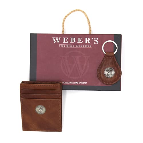 WEBER'S PREMIER LEATHER - Dynasty Series - Men's Front Pocket Wallet & Key Fob Combo - RFID Blocking Full Grain Leather2