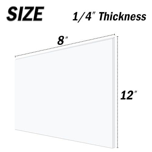 Image of Clear Acrylic Sheet 8 inch x 12 inch x 1 /4 inch Thick 2 Pack, 6mm Cast Plexiglass Sheets Ideal for Sign Size, Craft Projects, Display Cases, Cover, Box, 8x12 Plexi Glass Panel Cut with Laser, Power Saw or Drill