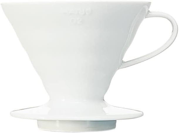 Hario V60 Ceramic Coffee Dripper Pour Over Cone Coffee Maker Size 02, White White 02 Ceramic - Image 1 of 7