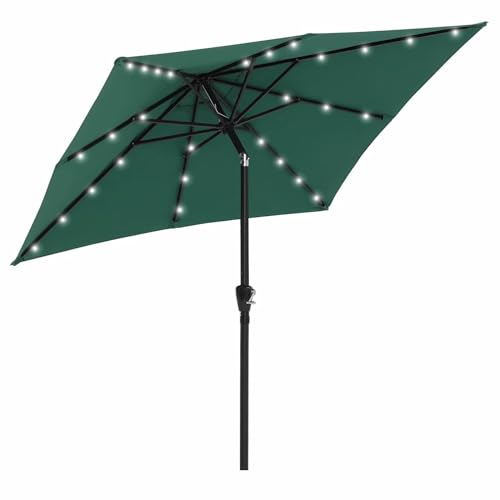Image of ABCCANOPY Square Solar Led Patio Umbrellas 6.5FT x 6.5FT (Forest Green)