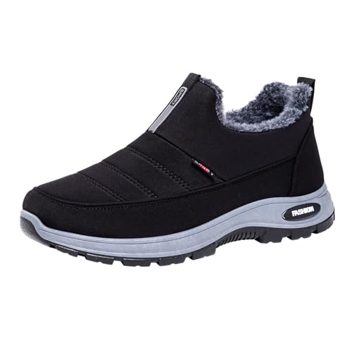 Botas de invierno para hombre, botas de nieve cálidas, botas de goma con plataforma, cómodas y casuales, zapatos de fitness antideslizantes, par de botas de invierno, botas de nieve, forradas e
