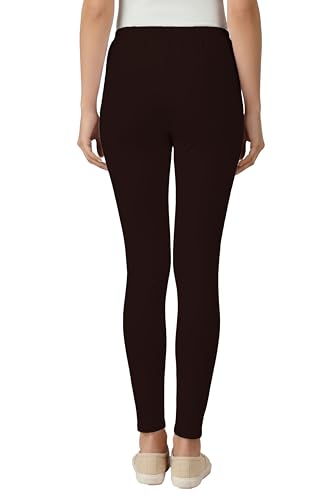 Image of Women's Cotton Lycra Ankle Length Leggings | Regular Rise, Soft 4 Way Stretch Fabric | Casual & Ethnic Wear