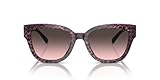 Coach HC8379F Low Bridge Fit Sunglasses, Ruby Pearl Signature C/Grey Rose Gradient, 57 mm