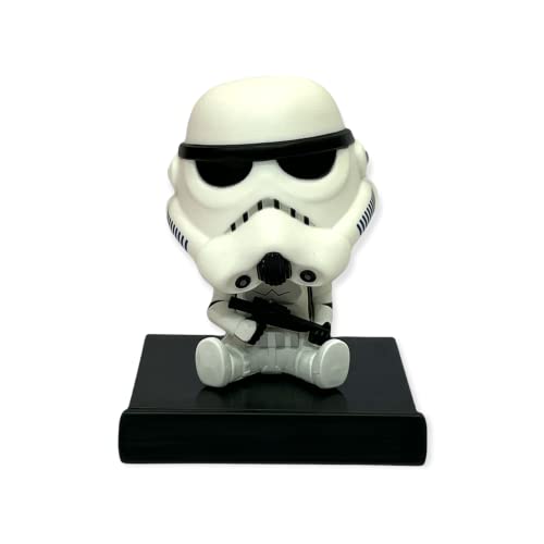 Image of AUGEN Super Hero Storm Trooper Action Figure Limited Edition Bobblehead with Mobile Holder for Car Dashboard, Office Desk & Study Table (Pack of 1)
