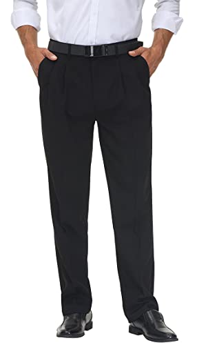 Soojun Men's Flex Pleated Front Classic Fit Dress Pants4