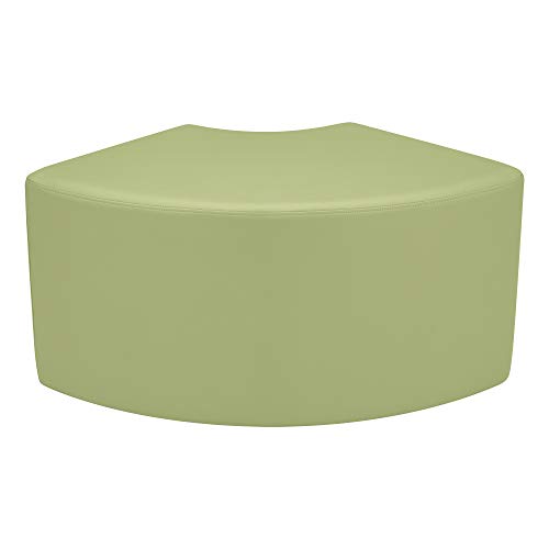 Image of Sprogs 18 inch H Structured Quarter Round Stool -Flexible Modular Collaborative Soft Seating for Office, Home, Lounge and School Classrooms with Durable Frame & Set of 2 inch Casters Add-on -Fern Green