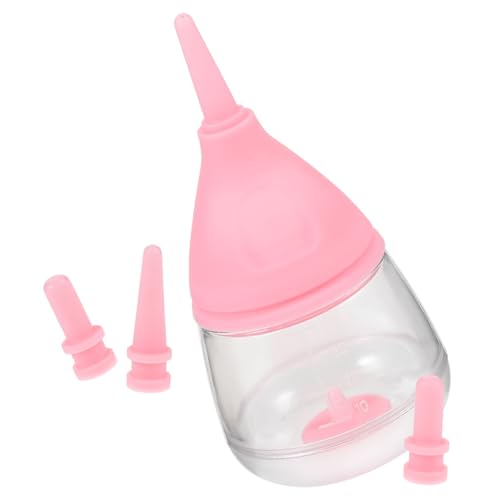 HAPINARY Pet Nursing Bottle Squeeze Milk Bottle for Kitten Puppies Newborn Pet Feeder Trendy Pink Silicone Pet Milk Feeders