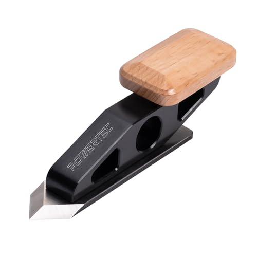 POWERTEC Chisel Plane with Spear Point Blade Compact Edge Trimming Tool for Woodworking Plug Trimming Corner and Joinery Cleanup Includes Wrench (72163)
