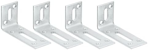 Uxcell 4Pcs Stainless Steel Corner Braces - 90x19mm Adjustable Furniture Brackets (Black)