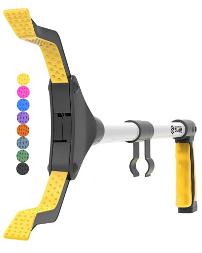 SLAH pince ramasse objet for adult - 32' objet pince de préhension stick for Disabled Aids | Aides à la main pour personnes âgées et enfants Pliable Rotative déchets pince telescopique (Jaune)