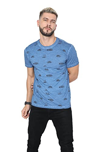 Image of fanideaz Mens Cotton Half Sleeve Striped Round Neck T Shirt