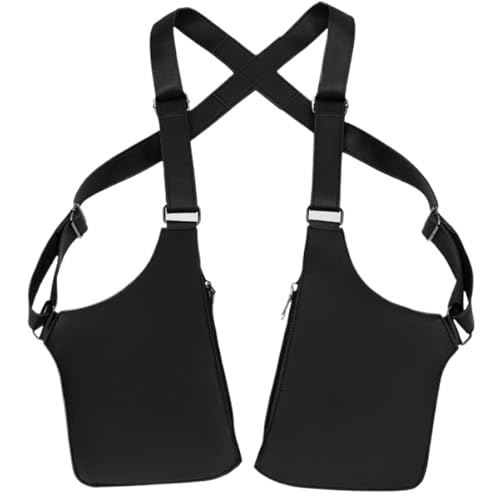 Kaxenig Anti Theft Bag For Men, Adjustable Leather Double-Shoulder Bag, PU Leather Multi-Pocket TacticalBag For Camping