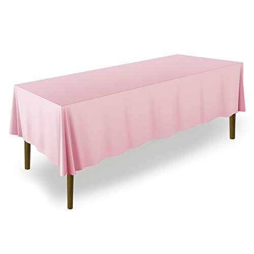Lann's Linens - 70" x 120" Premium Tablecloth for Wedding/Banquet/Restaurant - Rectangular Polyester Fabric Table Cloth - Pink