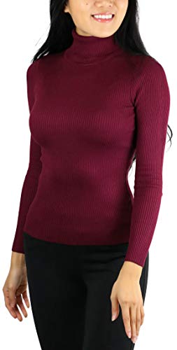 Image of ToBeInStyle Women's Classic Knit Fold Over Turtleneck Pullover