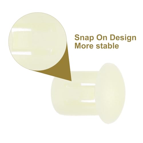 Image of MECCANIXITY 64PCS 5mm(3 /16 inch) Cream White Plastic Hole Plugs, Flush Type Panel Hole Plugs Insert End Caps for Locking Hole Tubes Furniture Cabinet