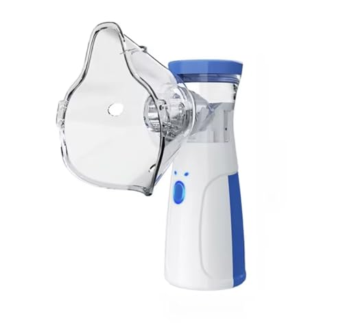 Portátil para Adultos y Niños - Nebulizador de Mano Compacto y Silencioso, Fácil de Usar con Boquilla y 2 Máscaras. Ideal para Uso en Casa, Viajes y Alivio Rápido de la Respiración.