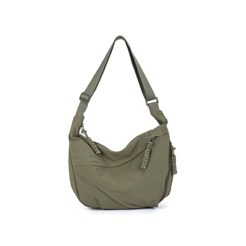 Bolsa transversal para mulheres, bolsa de ombro crescente de nylon Hobo, bolsa casual, bolsa de bolinhos, Verde 1, Bolsa de ombro crescente de nylon para mulheres