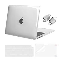 MOSISO Compatible with MacBook Air 13 inch Case 2025 2024 2023 2022 M4 A3240 M3 A3113 M2 A2681, Plastic Hard Shell&Keyboard Cover&Screen Film&Type C for MacBook Air 13.6 inch Case, Crystal Clear