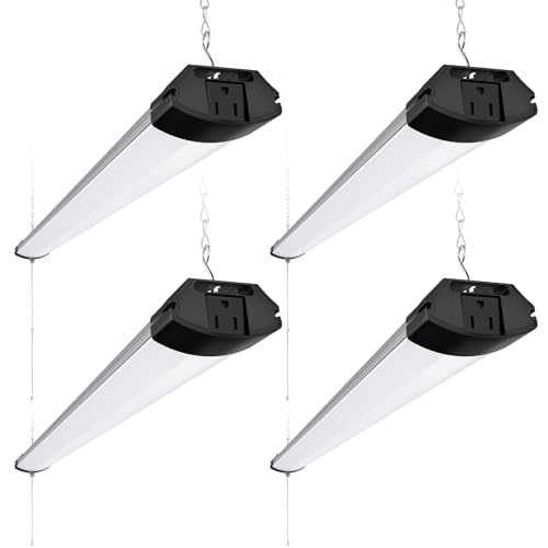 Image of Barrina BS84 LED Shop Lights for Workshop 4FT, 84W, 10000LM, 6500K Linkable Light Fixture for Garage, Basement, Hanging or Flush Mount, 4 Packs