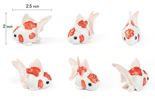 Goldfish Incense Holder - Ceramic Incense Stick Burner - Small 2.5" Gold Fish Figurine White And Orange Porcelain - Perfect Cute Miniature Collectible Gift (White & Orange) #TOP1