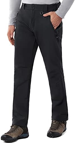 33,000ft Outdoorhose Herren wasserdichte Softshellhose Warme Fleece Skihose | Winter Thermohose, 4-Wege-Stretch, Winddichte Schneehose Trekkinghose Wanderhose Funktionshose Arbeits