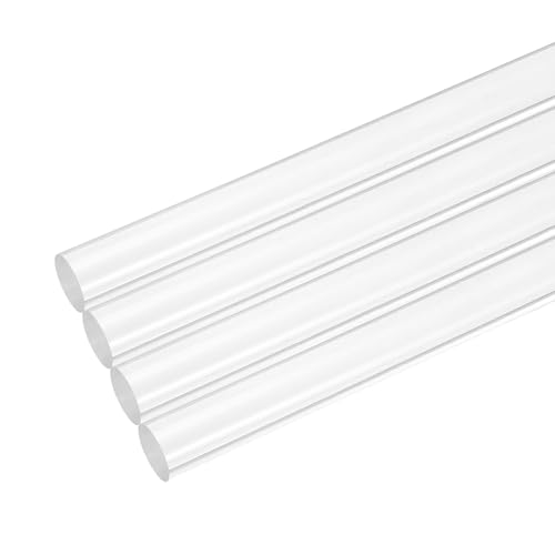 Image of MECCANIXITY 4pcs Acrylic Round Rods 13 /16 inch x 8 inch Clear Acrylic Dowel Rods Sticks Plastic Sticks Strip for DIY Crafts Lighting Gardening Decoration - 20mm x 200mm
