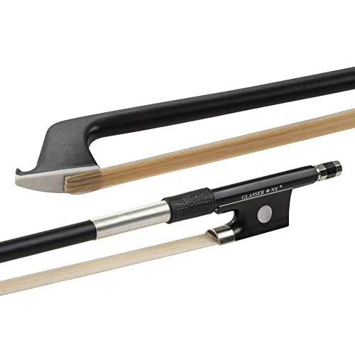 Glasser Archetto Per Violino, Carbon Graphit, Made In Usa, 2000X-12, Rivestimento In Nickel-Silver, Per 1/2 Violino