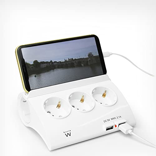 EWENT EW3935 Regleta 5 Schuko + 2 usb 2.1A