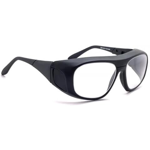 ATTENUTECH Large Fitover Radiation Safety Glasses in Black with .75mm Pb Leaded Lenses and .50mm Pb Leaded Side Shields Cover