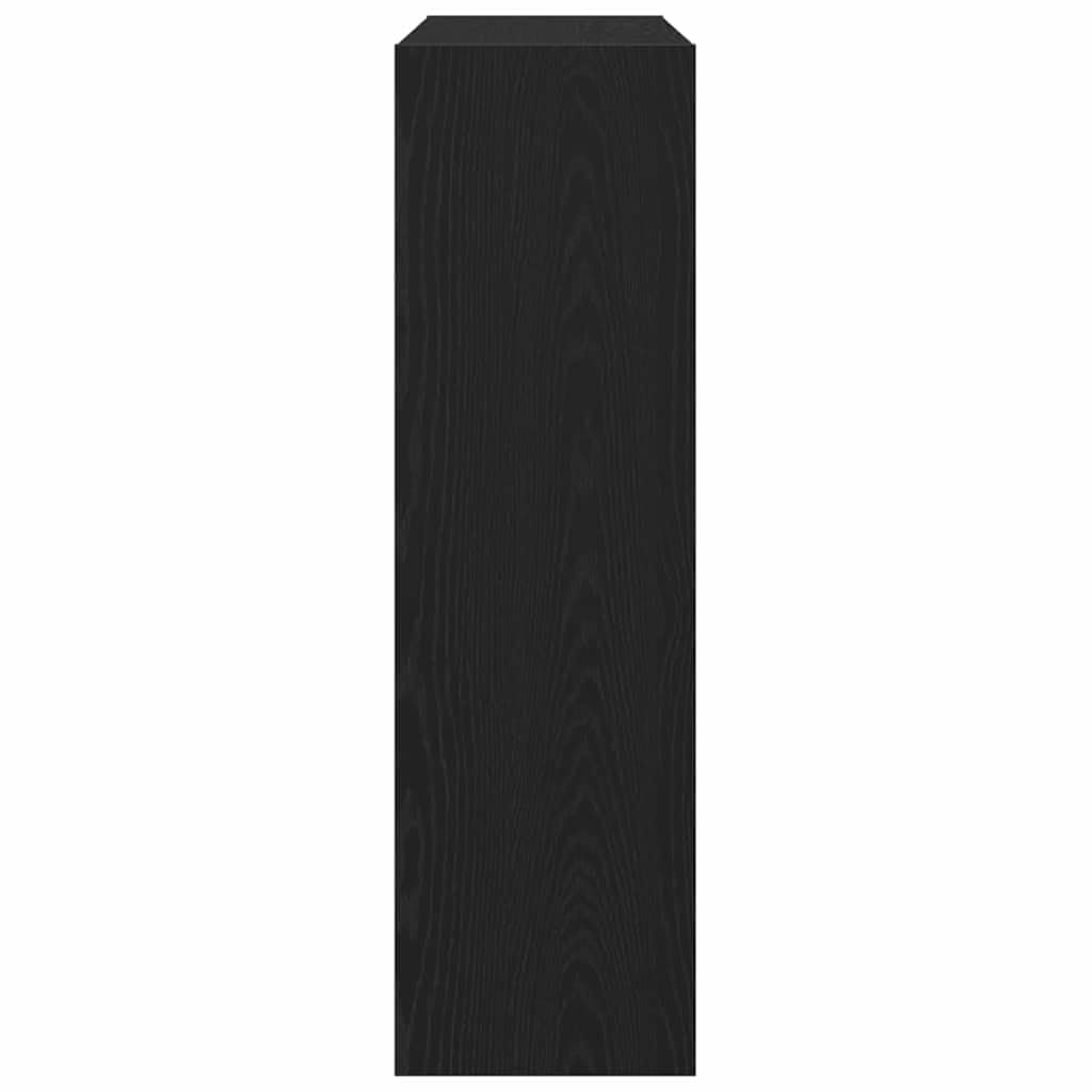 Hothingwell Estanteria 3 Niveles 100x30x103 cm Roble Negro | Madera elaborada, estantes en cubo, diseno moderno, para salon oficina estudio