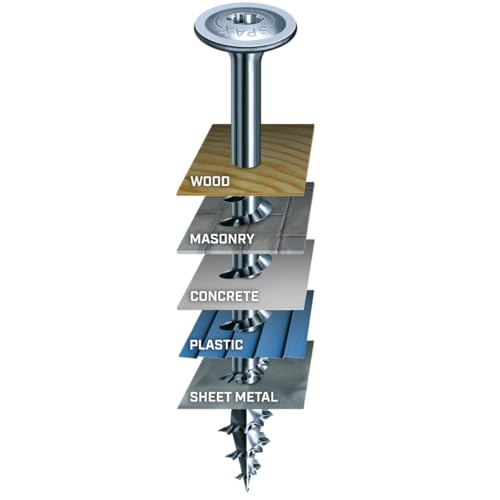 SPAX #8 x 1-1/2" Tornillos para madera con cabeza wafer exterior, torque Torx T-Star Plus, pack de 495 unidades miniatura 3
