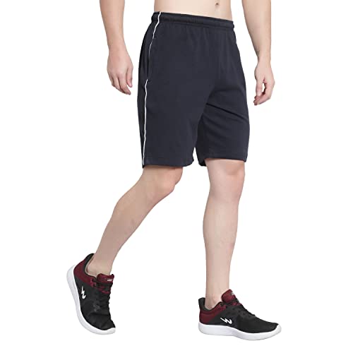 Image of DIA A DIA Men's Cotton Shorts with Zipper Pockets - Elastic Waist with Drawstring, Comfortable Casual & Gym Shorts for Men, Sizes M to 5XL (28-46 Inch Waist), Plus Sizes