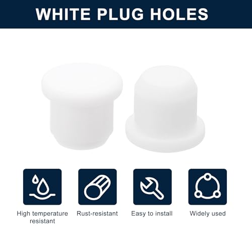 Image of uxcell 32 Pieces White Rubber Stopper, 10.5mm Plug Holes for 10-10.3mm /0.39-0.41 inch Hole