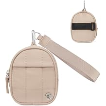 CLUCI Mini Backpack Keychain Wallet Small Change Quilted Coin Purse Cute Puffer Wristlet Pouch with 3 RFID Card Slots