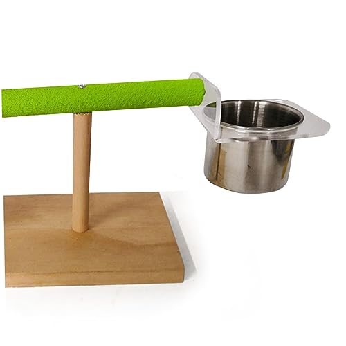 VICASKY Parrot Activity Stand with Food Bowl Rack for Cockatiels Parakeets Birds Encourages Exercise Balance and Coordination Easy to Install Bird
