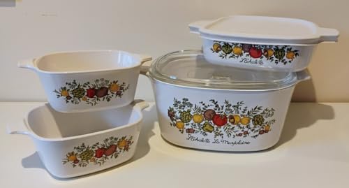 Set of 4 - Vintage 1970s Corning Ware