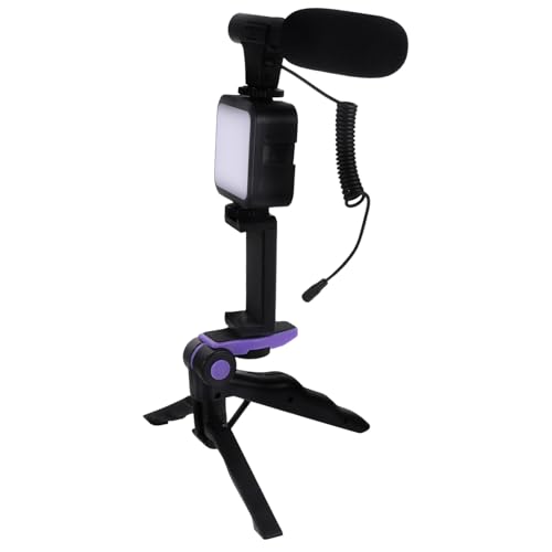 1set Fotografico Completo Per Smartphone Con Treppiede Microfono e Luce Di Riempimento Per Streaming e Interviste Kit Versatile Per Vlog e Video Professionali