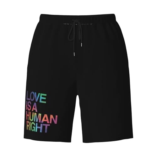 Love is Human Right LGBT Gay Pride Mens Swim Trunks Quick Dry Board Shorts 7" - Hawaii Beach Swimwear4