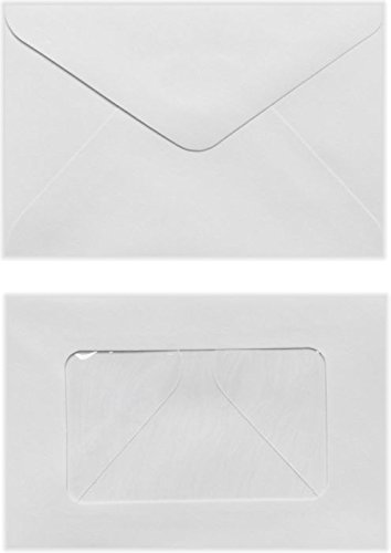 LUXPaper #56 Mini Window Envelopes | Commercial Flap | 3" x 4 1/2" | White | 28lb. Text | 250 Qty