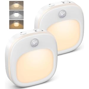 Nachtlampje, [2 Pack] Bewegingssensor Kastverlichting, 7 LED’s 3 Standen en Ingebouwde Magneet, Batterij-aangedreven LED-Nachtlampje voor Kast, Slaapkamer, Trap, Hal, Keuken, Badkamer, Garage