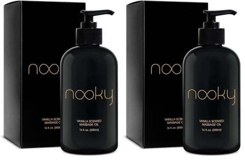 Image of Nooky Vanilla Massage Oil with Fractionated Coconut Oil.16 Ounce (Pack of 2)
