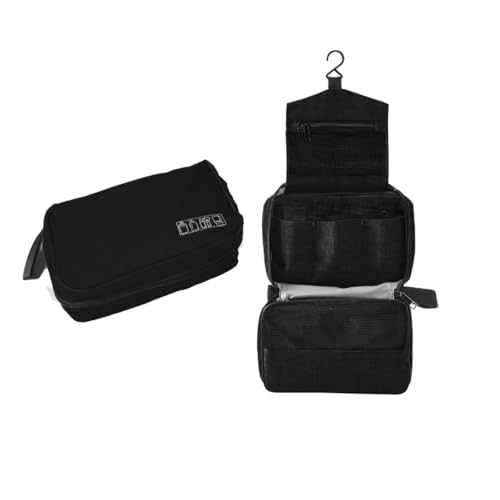 BlrymCrte Travel toilet bag is used to store toiletries, with a large capacity storage hanging toilet bag (Black)