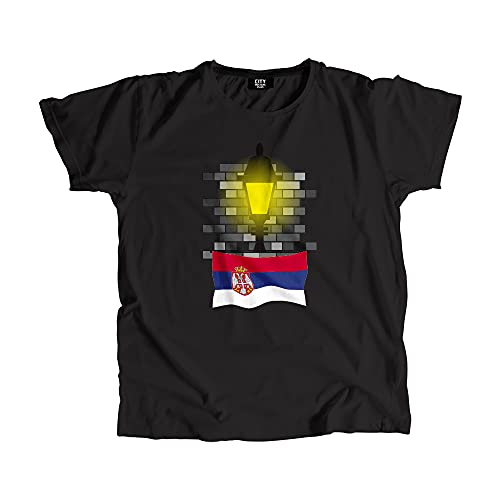 T-shirt Serbia Street Lamp Bricks coton unisexe motif briques
