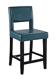Linon Vega, Blue/Black Counter Stool, 19'W x 20'D x 38.5'H,